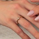 Gold Star Shaped Ring with Diamond Modern Chic Jewelry for Women