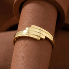 Handcrafted 14K Gold Angel Wing Ring Elegant Gold Band Dainty Jewelry