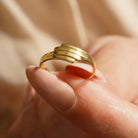 Handcrafted 14K Gold Angel Wing Ring Elegant Gold Band Dainty Jewelry