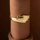 Handcrafted 14K Gold Angel Wing Ring Elegant Gold Band Dainty Jewelry