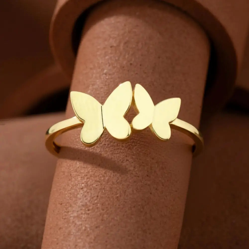 Handcrafted 14K Gold Butterfly Ring Elegant Gold Jewelry for Her