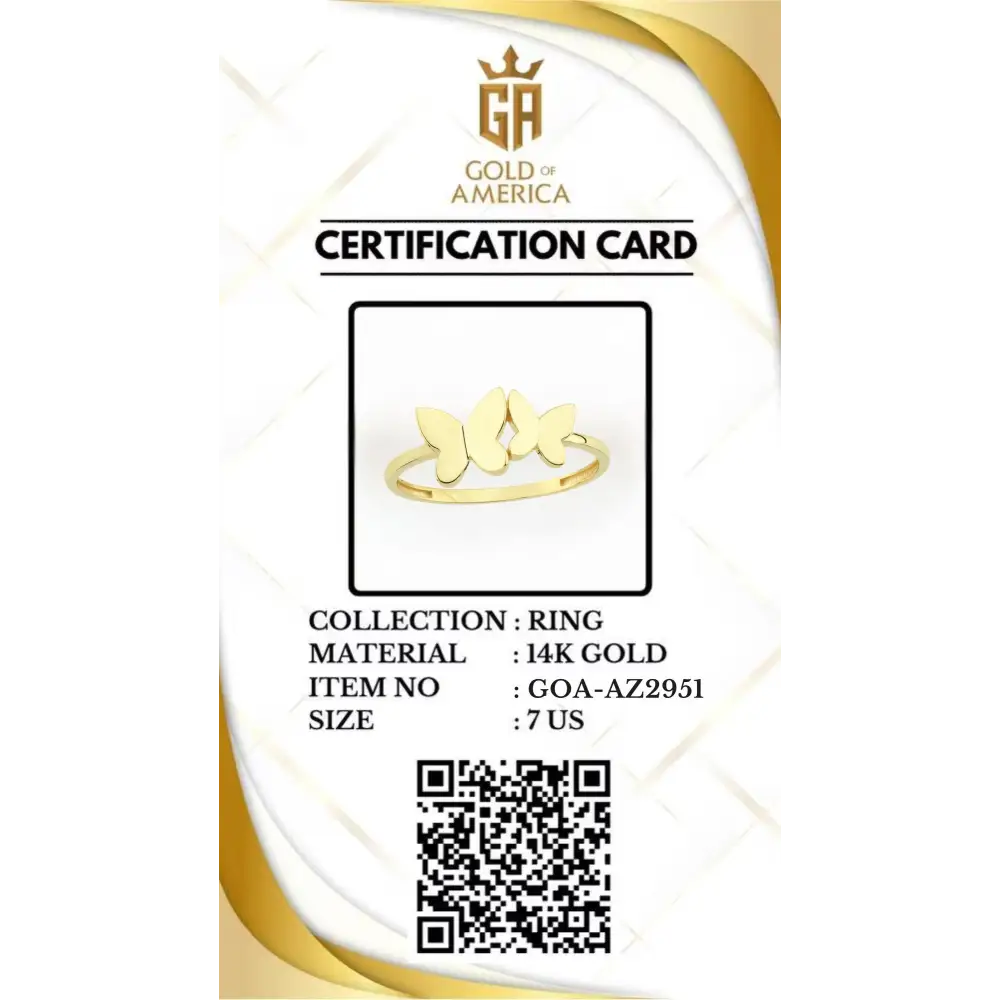 Handcrafted 14K Gold Butterfly Ring Elegant Gold Jewelry for Her