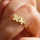 Handcrafted 14K Gold Butterfly Ring Elegant Gold Jewelry for Her