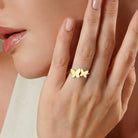 Handcrafted 14K Gold Butterfly Ring Elegant Gold Jewelry for Her