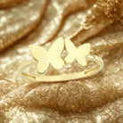 Handcrafted 14K Gold Butterfly Ring Elegant Gold Jewelry for Her