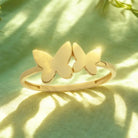 Handcrafted 14K Gold Butterfly Ring Elegant Gold Jewelry for Her