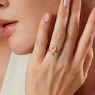 Handcrafted 14K Gold Cat Ring Dainty Kitty Jewelry for Women