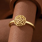 Handcrafted 14K Gold Floral Ring Delicate Rose Band Elegant Jewelry Gift