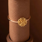 Handcrafted 14K Gold Floral Ring Delicate Rose Band Elegant Jewelry Gift