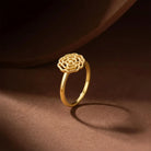 Handcrafted 14K Gold Floral Ring Delicate Rose Band Elegant Jewelry Gift