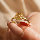 Handcrafted 14K Gold Floral Ring Delicate Rose Band Elegant Jewelry Gift