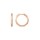Handcrafted 14K Gold Hexagonal Hoop Earrings | Geometric Solid Gold Hoops for Women - Single (1 Earring) / 14K Rose