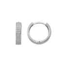 Handcrafted 14K Gold Textured Mesh Hoops Geometric Woven Design Dainty Jewelry - Single Earring / 14K White Gold - Hoop