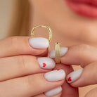 Handcrafted 14K Gold Textured Mesh Hoops Geometric Woven Design Dainty Jewelry - Hoop Earrings