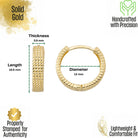 Handcrafted 14K Gold Textured Mesh Hoops Geometric Woven Design Dainty Jewelry - Hoop Earrings