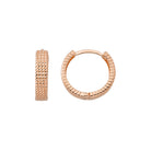Handcrafted 14K Gold Textured Mesh Hoops Geometric Woven Design Dainty Jewelry - Single Earring / 14K Rose Gold - Hoop