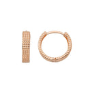 Handcrafted 14K Gold Textured Mesh Hoops Geometric Woven Design Dainty Jewelry - Single Earring / 14K Rose Gold - Hoop