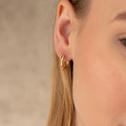 Handcrafted 14K Solid Gold Hoops Elegant Sleek Gold Earrings Jewelry for Women - Hoop Earrings