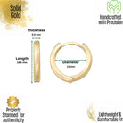 Handcrafted 14K Solid Gold Hoops Elegant Sleek Gold Earrings Jewelry for Women - Hoop Earrings