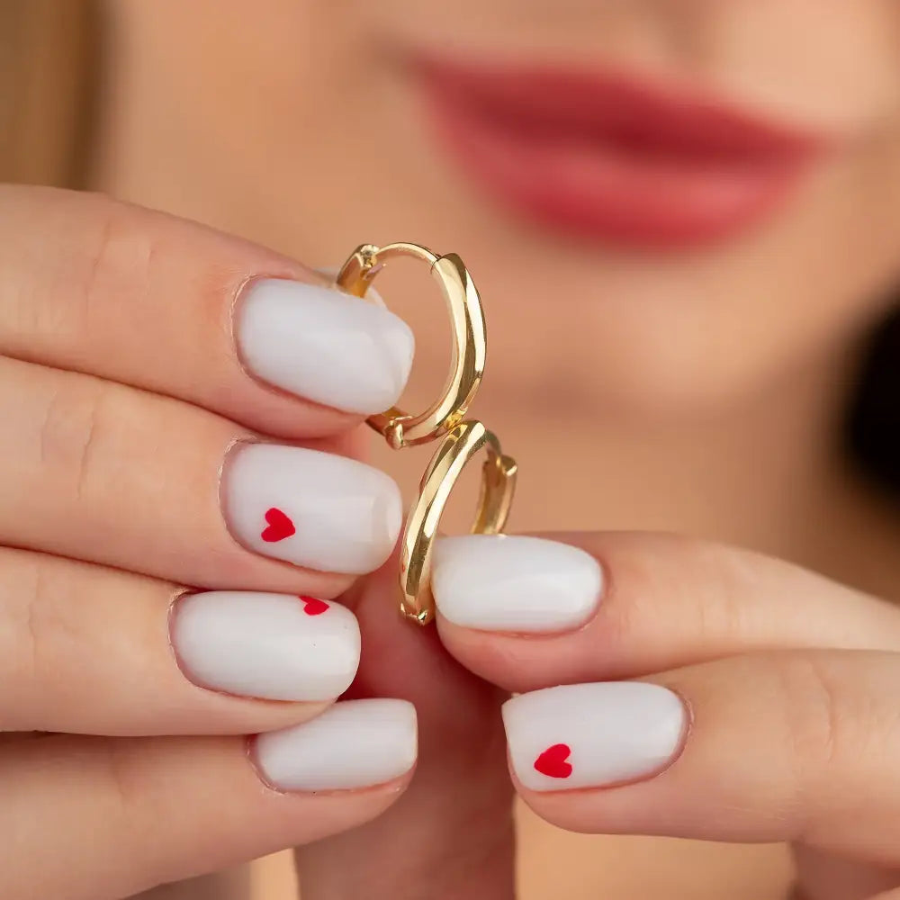 Handcrafted 14K Solid Gold Hoops Elegant Sleek Gold Earrings Jewelry for Women - Hoop Earrings