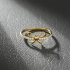 Handcrafted 14K Solid Gold Ribbon Coquette Ring Real Gold Bow Design Delicate Minimalist