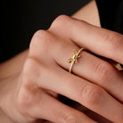 Handcrafted 14K Solid Gold Ribbon Coquette Ring Real Gold Bow Design Delicate Minimalist