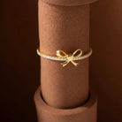 Handcrafted 14K Solid Gold Ribbon Coquette Ring Real Gold Bow Design Delicate Minimalist