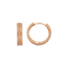Handcrafted 14K Solid Gold Textured Hoops Unique Gold Jewelry for Women - Single Earring / 14K Rose Gold - Hoop Earrings