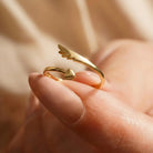 Handmade 14K Gold Wing Heart Ring Dainty Custom Jewelry for Her