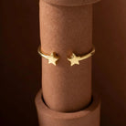 Handmade 14K Solid Gold Star Ring Elegant Band Jewelry for Women