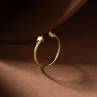 Handmade 14K Solid Gold Star Ring Elegant Band Jewelry for Women