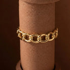 Handmade Gold Chain Link Band Open Linking Design Chic Minimalist Ring for Woman