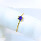 Heart Cut Blue Sapphire Ring – 14K Solid Gold September Birthstone Gift
