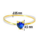 Heart Cut Blue Sapphire Ring – 14K Solid Gold September Birthstone Gift