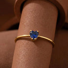 Heart Cut Blue Sapphire Ring – 14K Solid Gold September Birthstone Gift