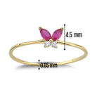 Marquise Ruby Butterfly Ring – 14K Solid Gold with Simulated Diamond Red Gemstone