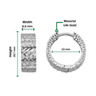 Medium Diamond Cut Hoops 14K Solid Gold | Chunky Hoop Earrings for Women Shiny Textured Gold Hoops - Hoop Earrings