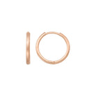 Minimalist 14K Gold Smooth Hoop Earrings Handcrafted Polished Round Hoops for Woman - Single Earring / 14K Rose Gold
