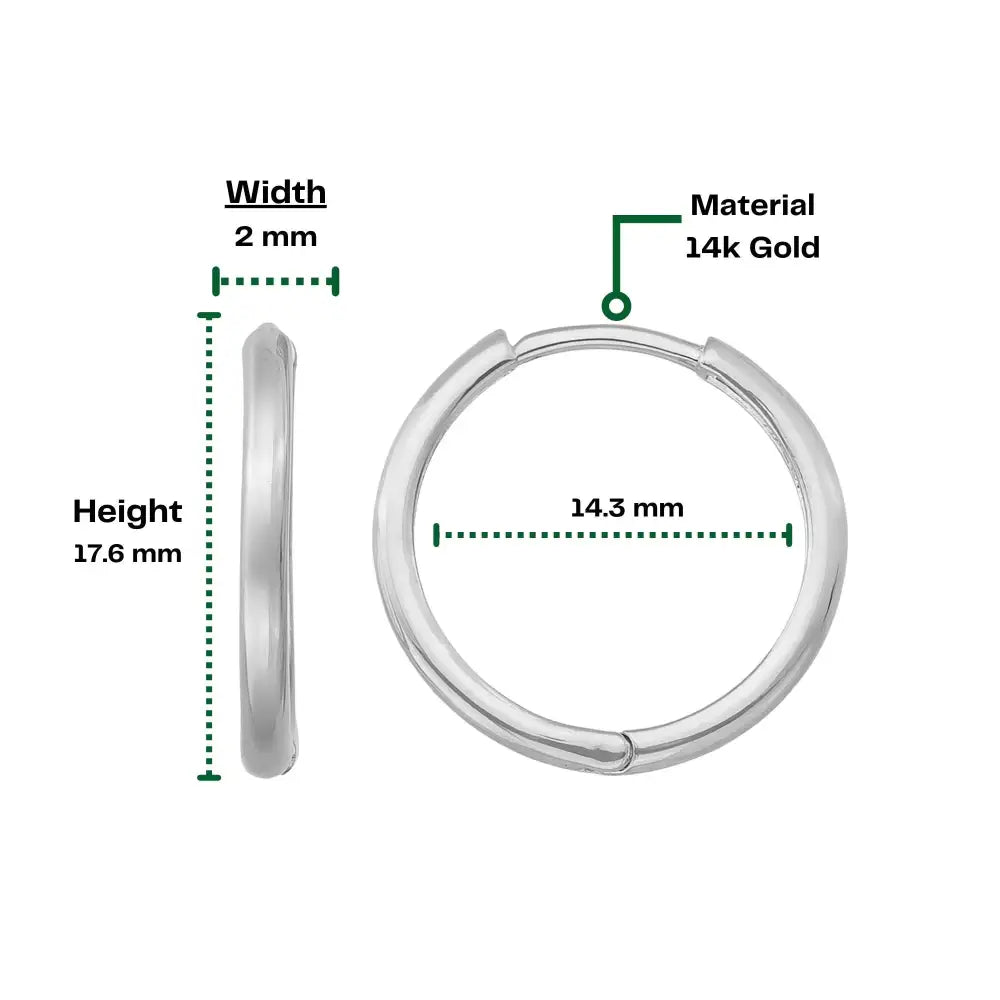 Minimalist 14K Gold Smooth Hoop Earrings Handcrafted Polished Round Hoops for Woman - Hoop Earrings