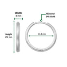 Minimalist 14K Gold Smooth Hoop Earrings Handcrafted Polished Round Hoops for Woman - Hoop Earrings