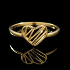 Personalized 14k Solid Gold Heart Ring Minimalist Band Custom Jewelry Gift
