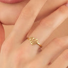 Personalized 14k Solid Gold Heart Ring Minimalist Band Custom Jewelry Gift