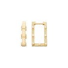Rectangle Hoops 14K Solid Rose Gold | 21 mm Rectangular Diamond-Cut Huggie Earrings for Women - Single (1Earring) / 14K