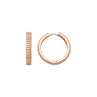 Ribbed Earrings 14K Solid Gold | Stripe Hoop Huggies Striped Stackable Hoops for Everyday Wear - Single Small / 14K