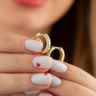 Ribbed Earrings 14K Solid Gold | Stripe Hoop Huggies Striped Stackable Hoops for Everyday Wear - Hoop Earrings