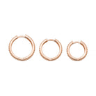 Ribbed Earrings 14K Solid Gold | Stripe Hoop Huggies Striped Stackable Hoops for Everyday Wear - Hoop Earrings