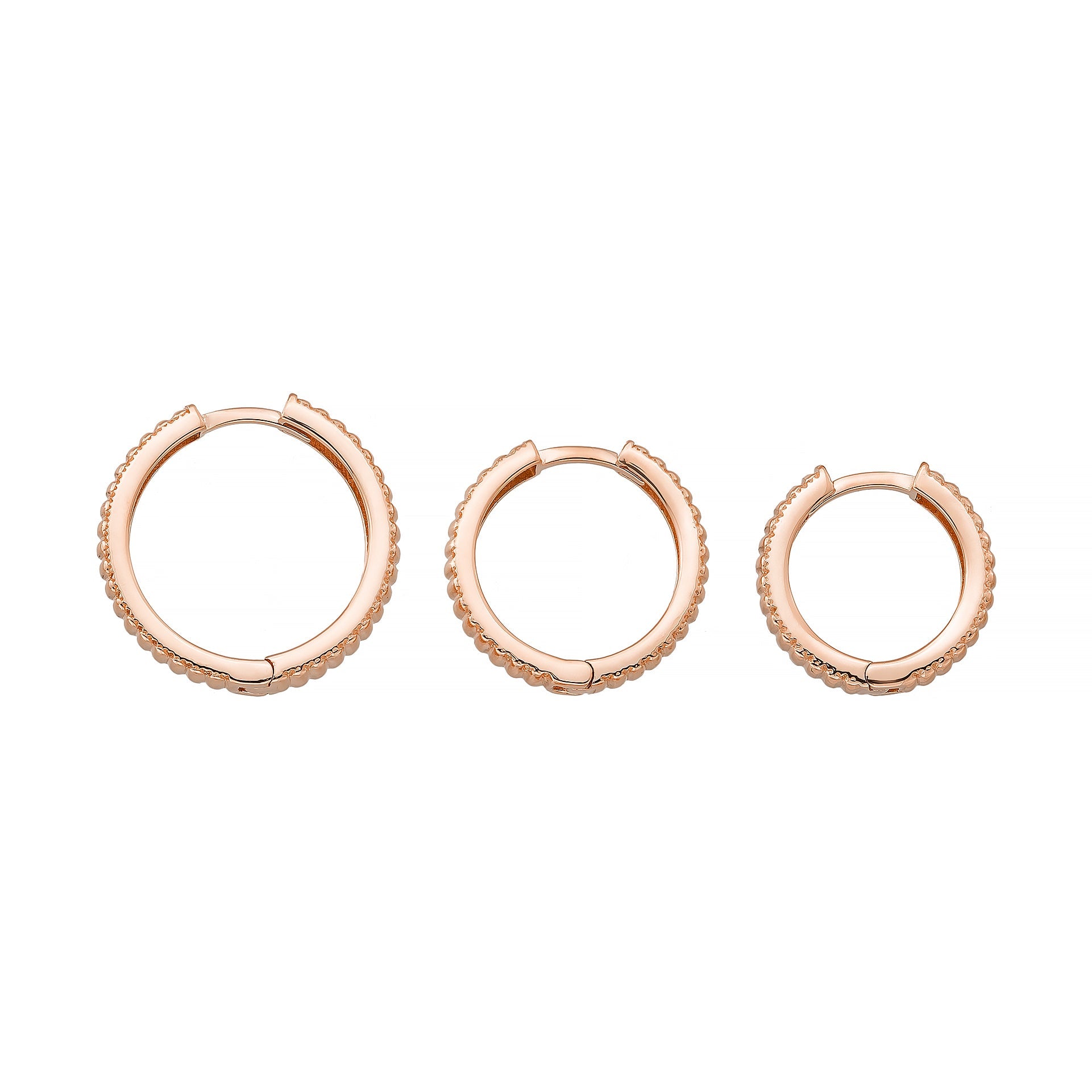 Ribbed Earrings 14K Solid Gold | Stripe Hoop Huggies Striped Stackable Hoops for Everyday Wear - Hoop Earrings