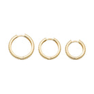 Ribbed Earrings 14K Solid Gold | Stripe Hoop Huggies Striped Stackable Hoops for Everyday Wear - Hoop Earrings