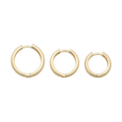 Ribbed Earrings 14K Solid Gold | Stripe Hoop Huggies Striped Stackable Hoops for Everyday Wear - Hoop Earrings