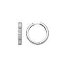 Ribbed Earrings 14K Solid Gold | Stripe Hoop Huggies Striped Stackable Hoops for Everyday Wear - Single Small / 14K